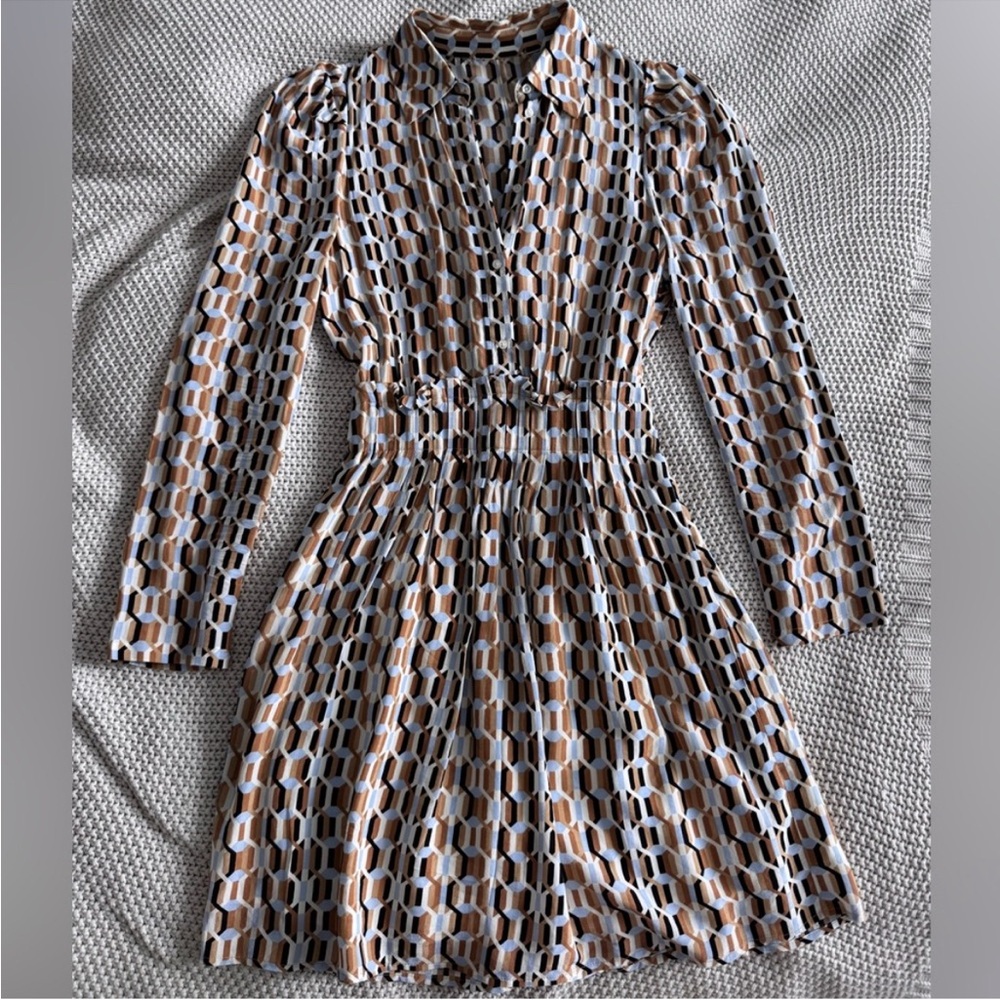 Maje Geometric Pattern Mini Dress